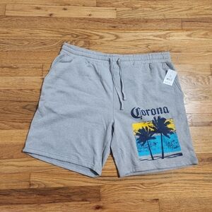 Corona Gray Shorts with Tropical Graphic